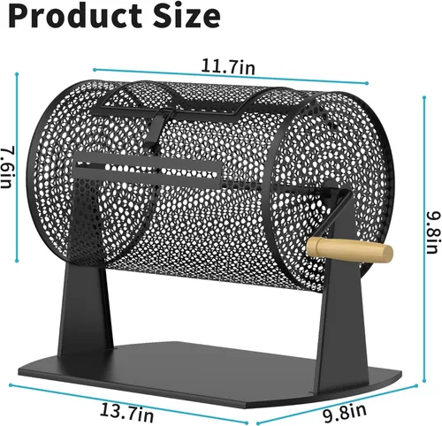 Miniatura 2 de Orionstar Tambor de rifa, juegos y deportes profesional para rifas con mango giratorio de madera con capacidad para 2500 boletos (negro)