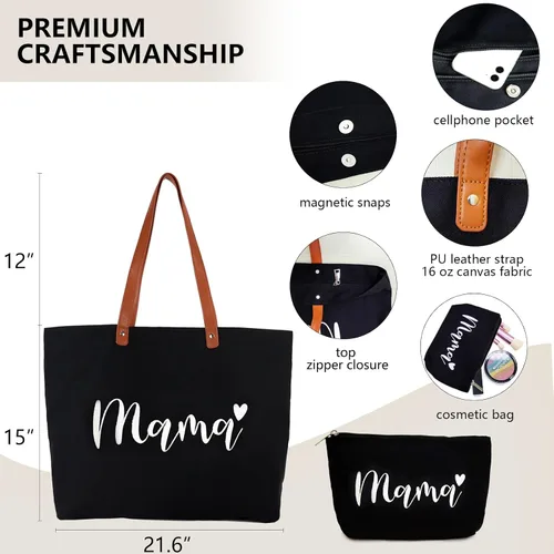 Miniatura 8 de Lamyba Regalos para mamá nueva, bolso de mano con bolsa de maquillaje, regalos geniales para mamá por ser/mamá embarazada/mujeres embarazadas