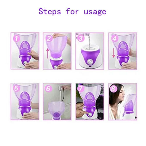 Miniatura 6 de Vaporizador facial profesional inhalador de vapor facial sauna spa para máscara facial hidratante - Sinusitis con aromaterapia; poros