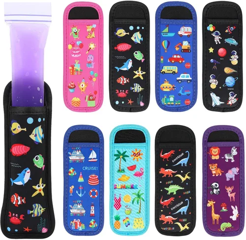 Miniatura 9 de JANYUN Paquete de 24 bolsas reutilizables para paletas de hielo, fundas anticongelantes (multicolor)