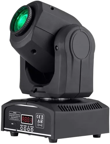 Monoprice Luz LED de escenario con cabezal móvil – 7 colores y patrones de Gobos, modos de control DMX de 30 vatios, 9 canales y 12 canales - Serie