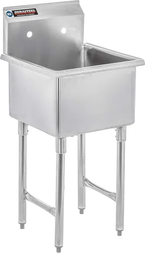 Miniatura 13 de DuraSteel 304 Fregadero Utilitario Comercial de Acero Inoxidable - 18 Pulgadas de Tubo Independiente, Fregadero de Preparación para Cocina con Grifo