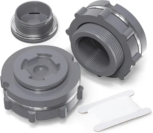 Miniatura 20 de TAISHER 4 piezas Adaptador de conector de tanque de mamparo de 3/4" blanco de ABS con tapones y junta para tanque de agua, barriles de lluvia