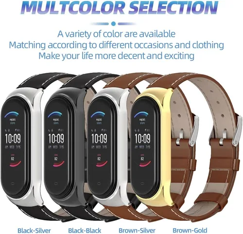 Miniatura 6 de Correa de repuesto de cuero genuino para Amazfit Band 5 Smart Bracelet Watch Accesorios