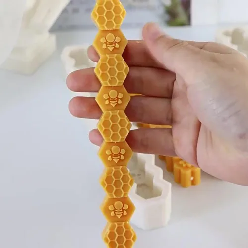 Miniatura 5 de Cestony 3 moldes de silicona para velas en forma de corazón, flores, panal, para manualidades, velas de resina, aromaterapia, cera, jabón, flores