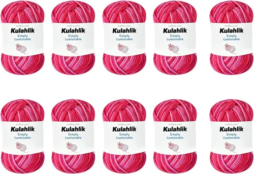 Miniatura 58 de 50g (1x50g) Hilo Acrílico para Crochet y Tejido, Hilo Degradado Colorido, 1 Rollo de Madejas, Hilo Acrílico Multicolor, Perfecto para Proyectos