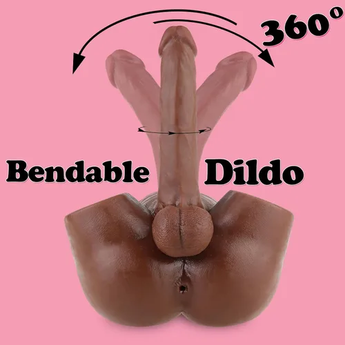Miniatura 4 de Muñeca sexual masculina para mujeres con consolador enorme de 7.7 pulgadas, muñeca sexual de torso para adultos para masturbación femenina, juguete
