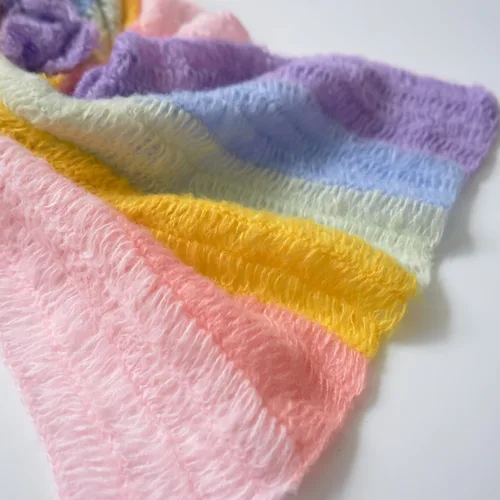 Miniatura 4 de Coberllus Accesorios de fotografía para bebé recién nacido, manta de mohair para niño y niña, arco iris, larga ondulación, para sesión de fotos