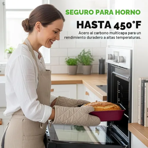 Miniatura 3 de NutriChef Juego de 8 utensilios antiadherentes apilables para hornear, juego de moldes de acero de alta calidad, incluye molde redondo para Negro