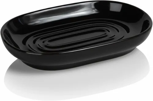 AIMAIAIMAI Jabonera de cerámica negra, soporte minimalista para jabón, elegante regalo de anfitriona, regalo de inauguración de la casa para el