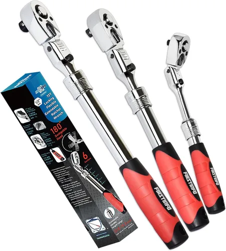 Miniatura 11 de FIRSTINFO F32441H Trinquete de accionamiento extensible de 1 pulgada, mango reversible de trinquete de 24T que se extiende de 24.8 a 41.3 pulgadas