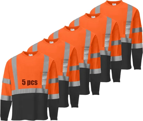 Miniatura 8 de Hi Vis - Camisetas de seguridad para hombre, reflectantes, de alta visibilidad, manga corta y larga, con bolsillo, paquete de 3 y 5