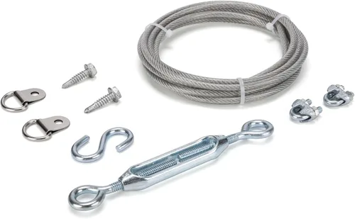 Miniatura 8 de HILLMASTER Kits de Puerta Anti-Combadura Duraderos para Cerca de Madera, Kit de Cable de Soporte de Puerta en Zinc, Kit de Puerta de Cerca Negro
