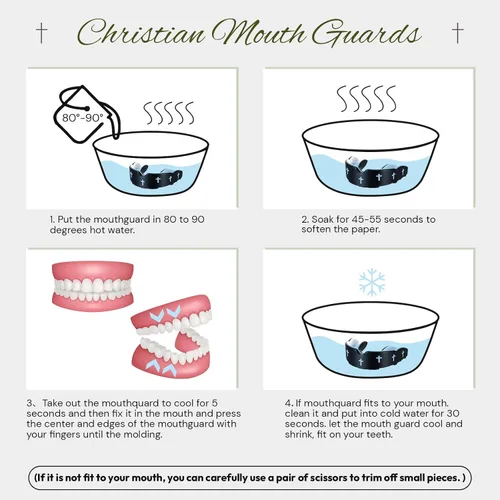 Miniatura 3 de Yaomiao 2 piezas de protectores bucales cruzados para lucha libre, protectores dentales deportivos cristianos con estuche, protector bucal religioso