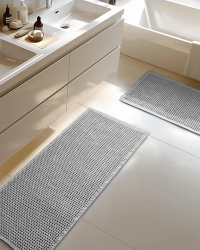 Miniatura 11 de Furicher Juego de alfombras de baño grandes con diseño de gofre, antideslizantes, ultra absorbentes, para decoración de baño, juego de alfombras