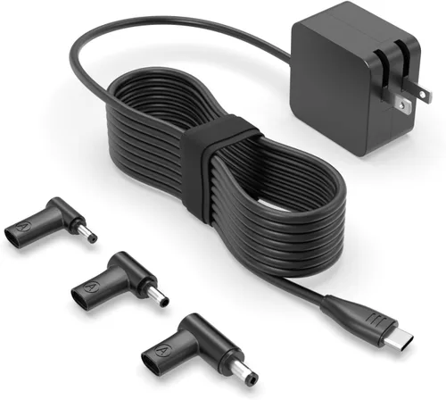 Superer Cargador GaN de 65 W y 45 W compatible con portátil Asus Vivobook Zenbook Chromebook, USB tipo C y punta redonda, adaptador de CA