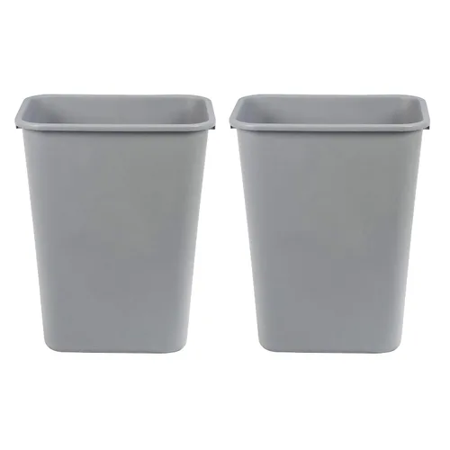 Miniatura 12 de Amazon Basics Cubo de basura pequeño, papelera rectangular para oficina comercial, 3 galones (paquete de 2), color negro