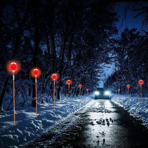 Miniatura 7 de 5 piezas de marcadores reflectantes para entrada, 48 pulgadas de reflectante para entrada en postes, estacas de nieve de fibra de vidrio anaranjadas