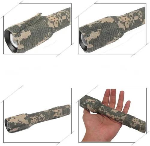 Miniatura 5 de AIRSSON 6 rollos de cinta de camuflaje de camuflaje de 1.96 x 177 pulgadas, vendaje elástico de camuflaje autoadhesivo para linternas, cámaras