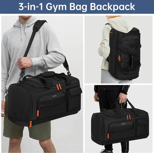 Miniatura 4 de Bolsa de gimnasio para mujeres y hombres, bolsa de viaje deportiva de 33 litros con compartimento para zapatos, bolsa antirrobo para fin de semana