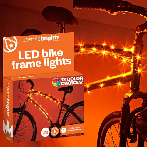 Miniatura 8 de Brightz CosmicBrightz - Cuerda de luz LED para marco de bicicleta, cuerda de 6.5 pies, funciona con pilas con interruptor de encendido/apagado