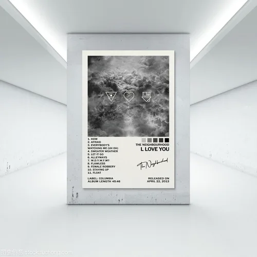 Miniatura 7 de UTOYA Póster con texto en inglés «The Neighbourhood I Love You» (I Love You), pintura decorativa en lienzo para dormitorio, 12 x 18 pulgadas