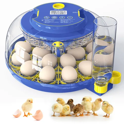 Incubadoras para incubar huevos, incubadora de 18 huevos con giro automático de huevos y control de humedad, vela de huevos, relleno externo de