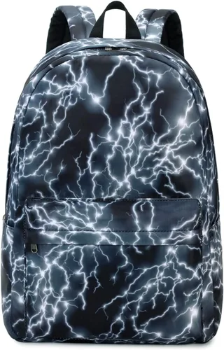Miniatura 11 de Mochila escolar para niños de mezhsa, para primaria y secundaria, tipo rayo, para portátil, adolescente, impermeable, ligera, 43 cm, 1-azul