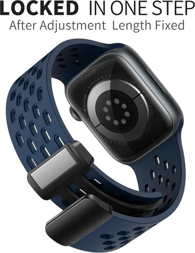 Miniatura 2 de Correa deportiva magnética antisudor para Apple Watch, correas de silicona impermeable y transpirable. Para compatible con iWatch Ultra SE Series