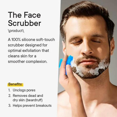 Miniatura 3 de Cepillo exfoliante facial de silicona para hombres, cepillo de limpieza facial de silicona, cepillo de lavado facial de silicona manual impermeable
