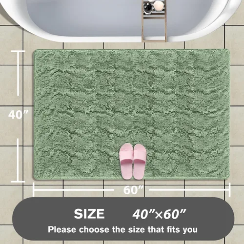 Miniatura 462 de Alfombra de baño pequeña de 12 x 18 pulgadas, lavable y absorbente, antideslizante, alfombra de baño de felpilla gruesa y suave para baño, ducha