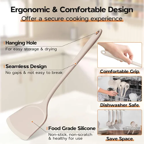 Miniatura 4 de Onader Juego de Utensilios de Cocina, Utensilios de Cocina de Silicona No Tóxicos, 6 Piezas Gadgets de Cocina Resistentes al Calor para Utensilios