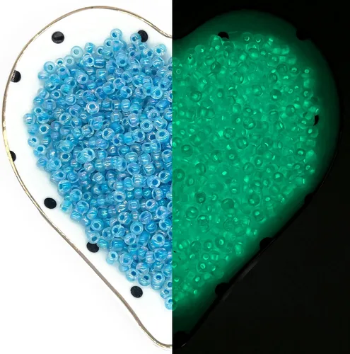 Miniatura 9 de Artsy Crafts - 1200 cuentas de cristal de 0.157 pulgadas (0.157 in), cuentas espaciadoras de colores surtidos que brillan en la oscuridad, cuentas