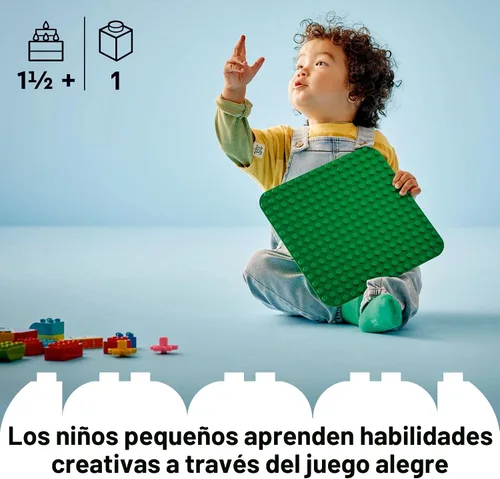 Miniatura 2 de LEGO DUPLO Green Building Plate - Juguete educativo y educativo para niños pequeños, preescolar, niños y niñas, a partir de 1.5 años, ideas