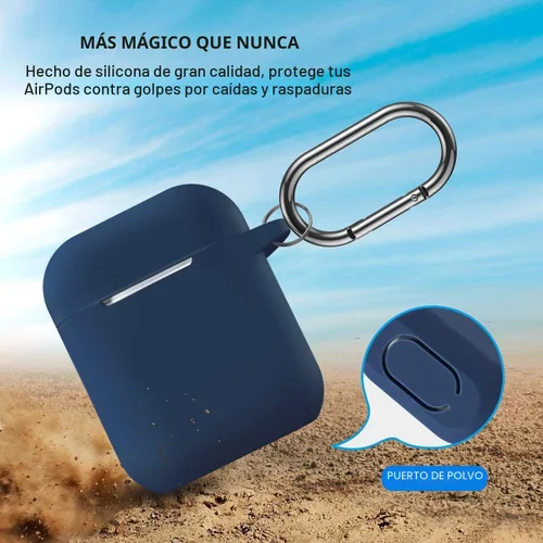 Miniatura 2 de Funda compatible con AirPods, cubierta protectora de silicona completa a prueba de polvo diseñada para Apple AirPods de 1.ª y 2.ª