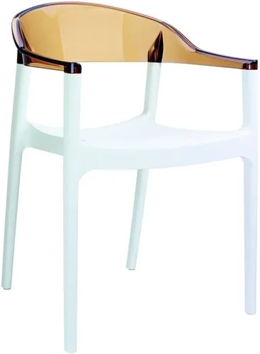 Miniatura 11 de Compamia Carmen - Silla de comedor para patio con asiento blanco brillante (juego de 2)