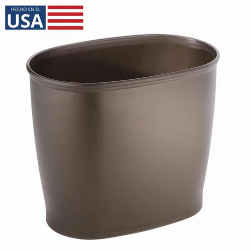 Miniatura 2 de iDesign - Cubo de basura delgado de plástico para baño, pequeño para dormitorio, oficina, escritorio, dormitorio, bronce Cubo de basura pequeño