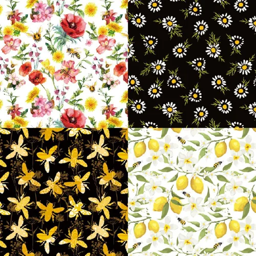 Miniatura 4 de Bloc de recortes de flores de abeja de miel, 24 hojas de 6 x 6 pulgadas, hojas de manualidades de un solo lado para hacer tarjetas, diarios