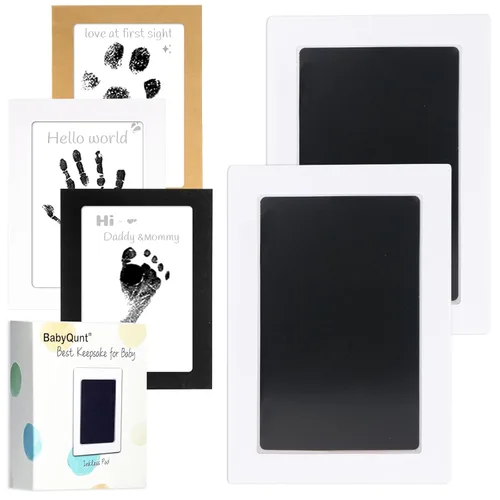 Miniatura 18 de Kit de manos y huellas de bebé sin tinta, kit de almohadilla de tinta de tacto limpio, sello de pie de mano para bebé, paquete de 4 almohadillas