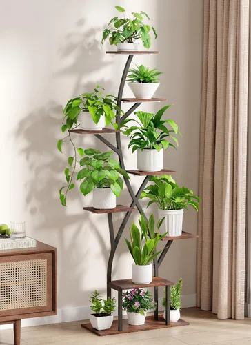 Miniatura 7 de Soporte para plantas de interior con luces de cultivo de 65 pulgadas de alto, estante de plantas iluminado en esquina para cultivo en interiores