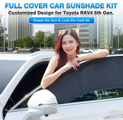 Miniatura 2 de T TGBROS Parasol para parabrisas para Toyota RAV4 2019-2024 2025, protectores de ventana de coche, espesor, bloquean rayos UV y privacidad