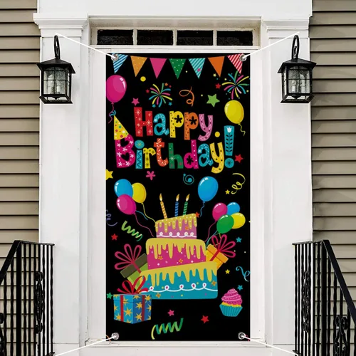 GYA Cartel colorido de la puerta de la fiesta de cumpleaños de los niños recién nacidos, baby shower, globos de fondo de la barra de caramelo,