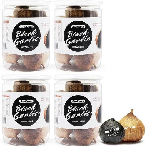 Miniatura 10 de RioRand Ajo negro entero y pelado fermentado de 90 días sin conservantes añadidos listos para comer para aperitivos y cocinar, 32.45 oz y 2.03 libras