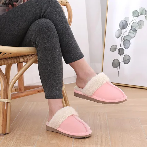 Miniatura 7 de Litfun Pantuflas mullidas de espuma viscoelástica para mujer, zapatos de invierno para interiores y exteriores