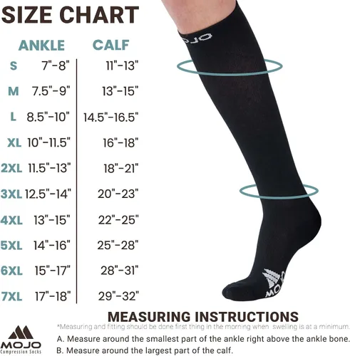 Miniatura 3 de Mojo - Calcetines de compresión atléticos, longitud hasta la rodilla con soporte medio (15-20 mmHg) para mejorar el rendimiento y la recuperación, 1