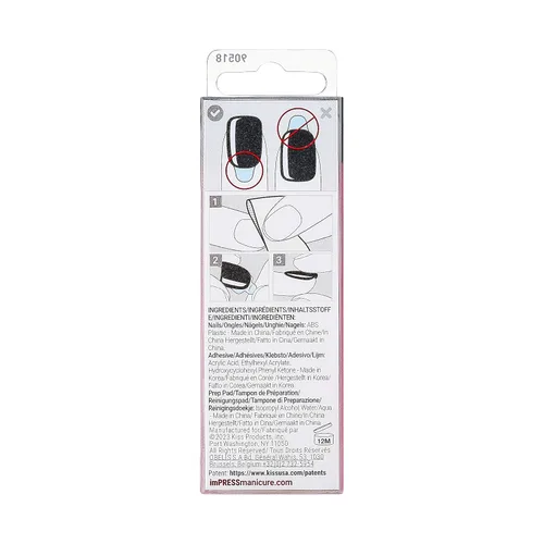 Miniatura 7 de imPRESS Uñas postizas a presión de color, Halloween, sin necesidad de pegamento, negras, almendra mediana, 33 unidades.
