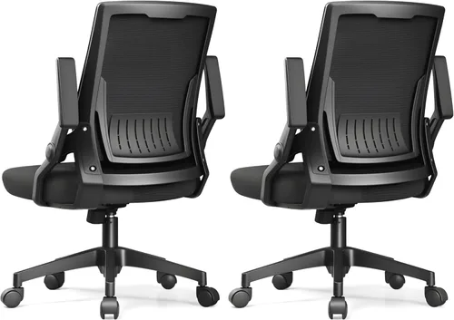 GTPLAYER Silla de oficina ergonómica con reposabrazos abatibles, silla ejecutiva para computadora en casa, malla transpirable y cómodo soporte Negro