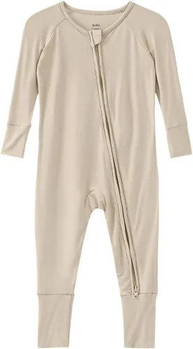 Miniatura 20 de Pijama de viscosa de bambú sin pies para niños y niñas, pijamas con cremallera para dormir y jugar, mameluco - 0-24 meses