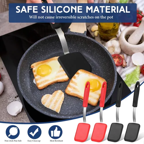 Miniatura 4 de Gejoy 4 espátulas de silicona para galletas, mini espátulas de brownie, espátulas de silicona flexibles, antiadherentes, resistentes al calor, sin