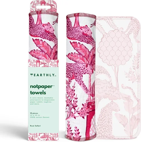 Miniatura 17 de Toallas de papel reutilizables, paquete de 10 unidades, rollo de toallas de papel de algodón lavables, servilletas reutilizables sin papel